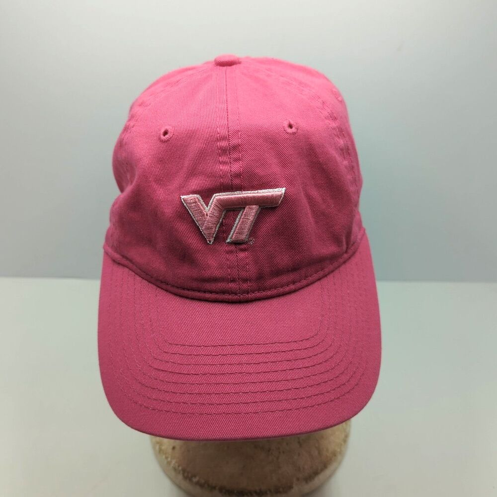Champion Virginia Tech Pink Adjustable Hat Cap 100% Cotton - Picture 2 of 9
